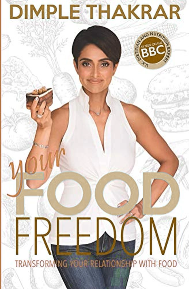 Your Food Freedom by Dimple Thakrar (Dimple Amore), cover in Dimple Method gold, Beyond the Words podcast